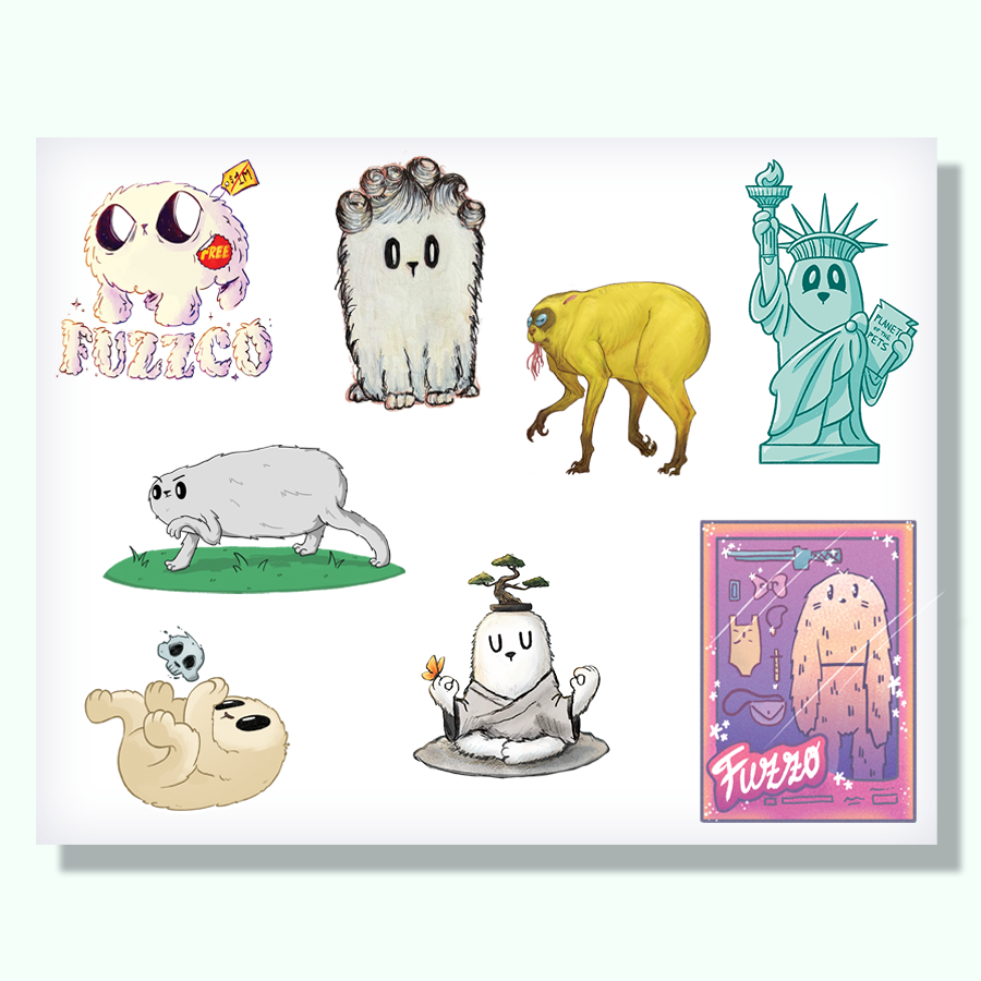Fuzzo Sticker Sheet